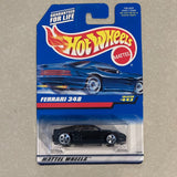 1998 Hot Wheels Ferrari 348 Black 5 Hole Wheel  #443