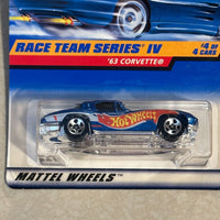 1998 Hot Wheels #728 Race Team Series IV 4/4 '63 CORVETTE Blue w/Chrome 5 Spokes